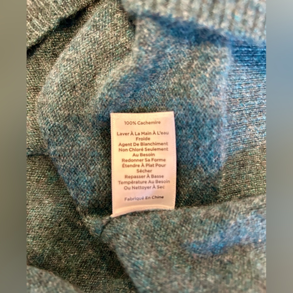Talbots NWT Cashmere Lightweight Blue Green Sweater SZ M - Beautiful Quality!!! - Picture 6 of 6